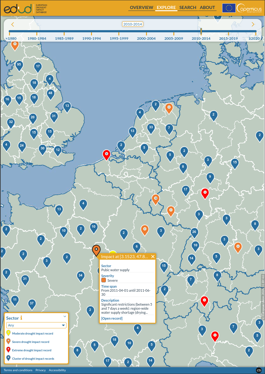 EDID, the European Drought Impact Database